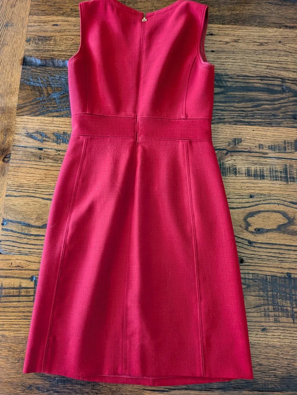 Tory Burch Sleeveless Red Zip-Front Sheath Dress